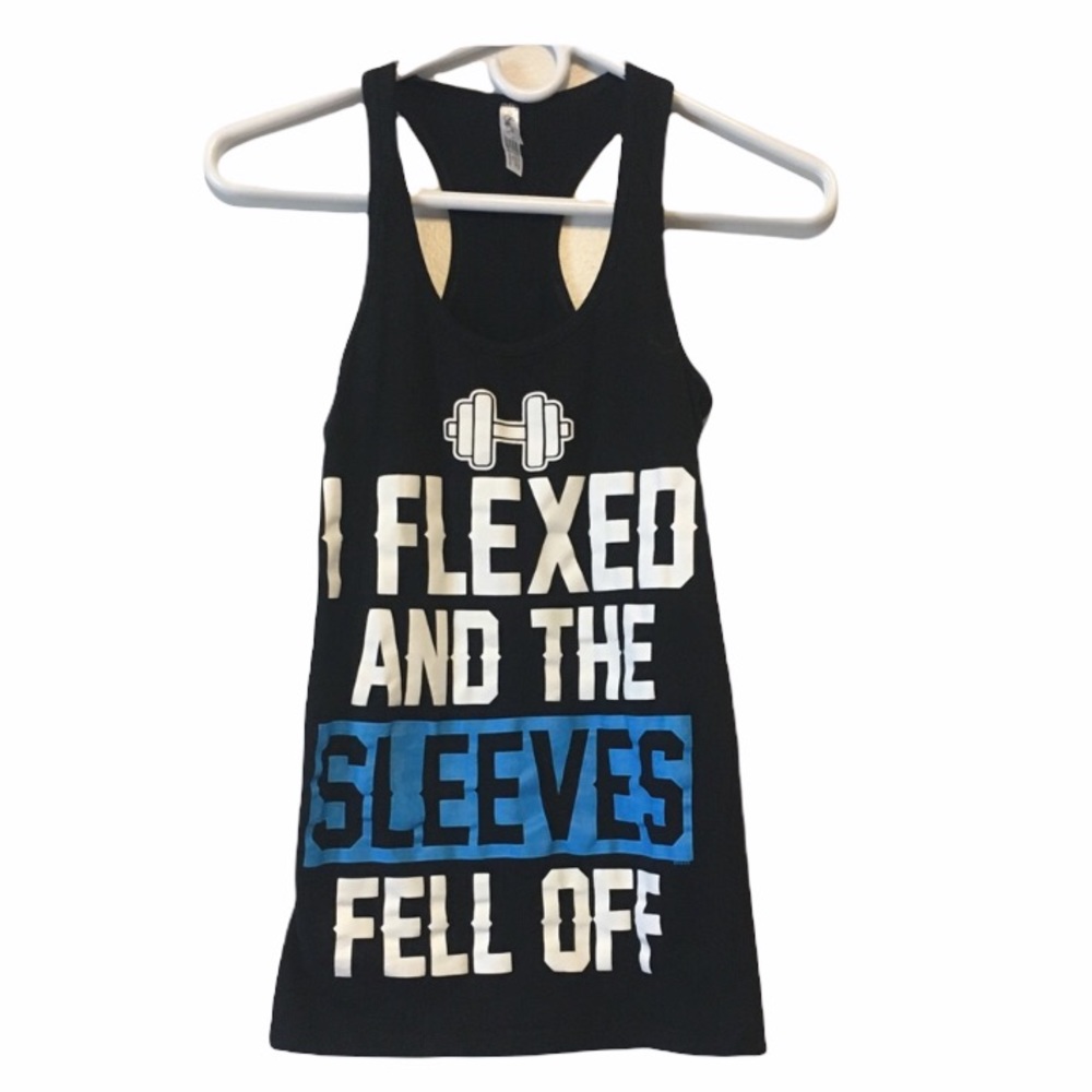 Funny graphic tank I flexed and the sleeves fell off graphic tank top